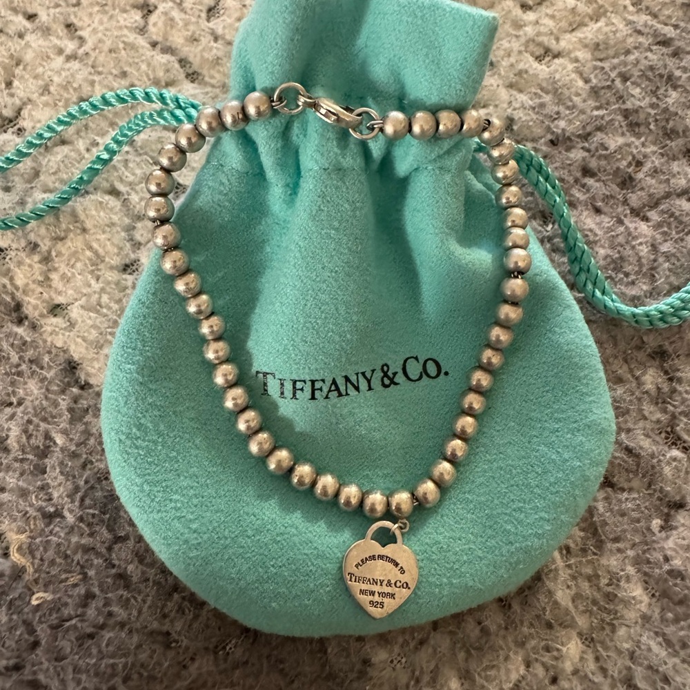 Tiffany & co. Heart tag beaded bracelet
